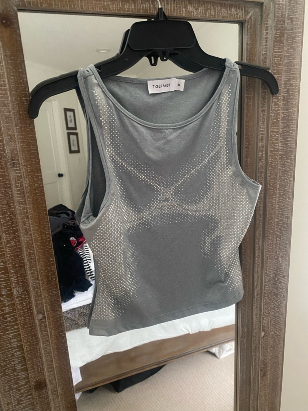 Tiger Mist light blue Sleeveless Embellished Tank